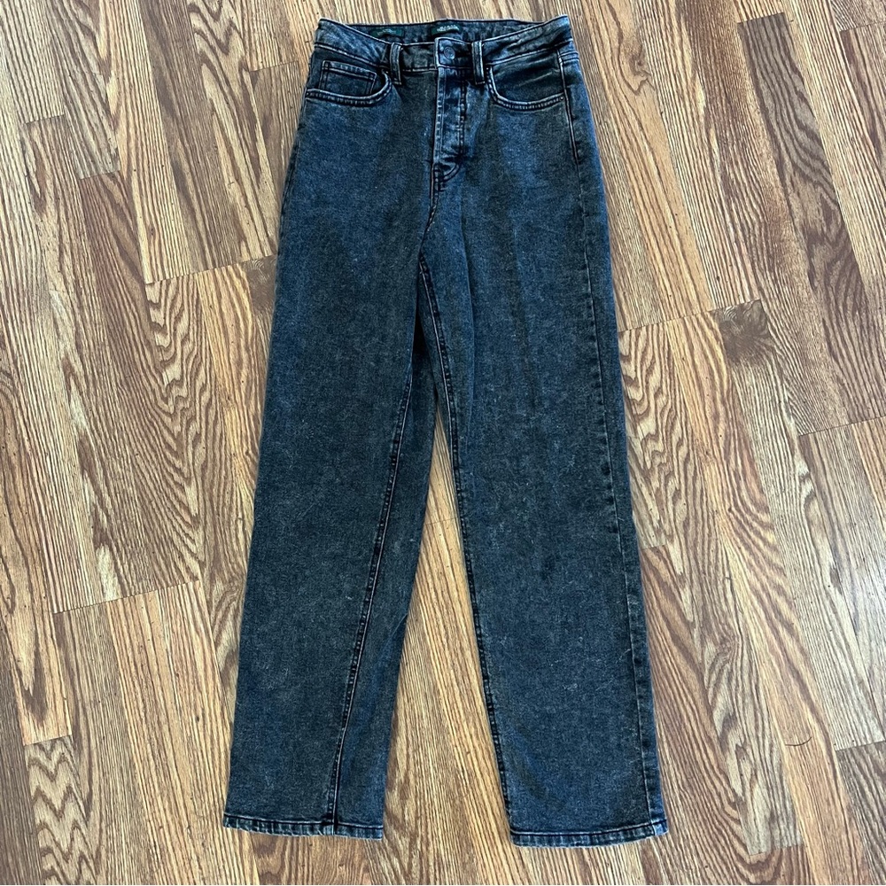 Wild Fable super High-Waisted straight acid wash Black Denim Jeans size 6